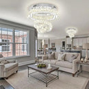 Flashing God 20" Crystal Chandelier Crystal LED Flush Mount Chandeliers for Living Room Bedrooms Dining Room Modern Chrome Chandelier Lighting Dimmable 2700k 4500k 6000k by CozyNest Decor