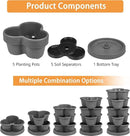 VECELO 5 Tier Vertical Garden Planter, Self Watering Stackable Planters with Wheels for Strawberries, Herbs, Flowers, Vegetables, Dark Gray by GreenHaven Gardens