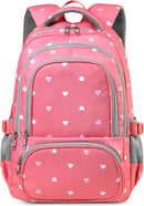 BLUEFAIRY Lightweight Water Resistant Backpack for Girls, Pink, 5-9 Years, Laptop Compartment, Adjustable Shoulder Straps, Breathable Mesh by TinyTreasures Baby Boutique