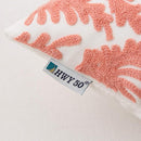 HWY 50 Coral Pink Decorative Throw Pillow Covers 18x18 Inch (1 Piece), Embroidered Cotton Farmhouse Cushion Cover Pillow Case for Sofa Couch Living Room Bed Bedroon, Floral Branches by CozyNest Decor