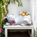 Cat Garden Figurines Outdoor Decor Solar Statue with Succulent and LED Lights for Patio Lawn Yard Art Decoration Housewarming Garden Gift by CozyNest Decor