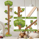 Wooden Surfboard Wall Decor Growth Chart,Tree Art Decor for Kids Room, Wood Tree Kids Sizing Chart, Height Board Cute Decor, Nursery Growth Chart Ruler Measuring Board for Boys Girls by CozyNest Decor