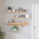 MBYD Wood Wall Shelf With Hooks Floating Shelves for Wall Bathroom Shelves Wall Mounted Nursery Floating Bookshelf for Kids Room Toy Storage Shelf for Bedroom Picture Frames Kitchen (Natural, 36 Inch) by CozyNest Decor