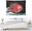 Houselerax Koi Fish Tapestries,Japanese Style Yin Yang Big Wave Cherry Blossoms Tapestry Wall Hanging for Bedroom Living Room Office Decor 40"x30" by CozyNest Decor