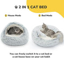 CATISM Cozy Plush Hooded Cat Bed, Indoor/Outdoor, Self-Warming Cave, Removable Washable Non-Slip Bottom by CozyNest Decor