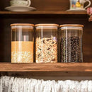 Glass Food Storage Jars 37 oz Set of 6,Glass Storage Containers Clear Glass Food Canister with Bamboo Lid Airtight For Serving Tea, Coffee, Flour, Sugar, Candy, Cookie, Spice and More (Square) by CozyNest Decor