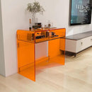 Acrylic Desk, Orange Table, Acrylic Console Table for Office, Study, Bedroom, Entrance Decor (15.5" D x 33.5" W x 29.3" H, Orange) by CozyNest Decor