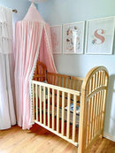 Princess Bed Canopy Mosquito Net for Kids Baby Crib, Round Dome Kids Indoor Outdoor Castle Play Tent Hanging House Decoration Reading Nook Cotton Canvas,Pink by TinyTreasures Baby Boutique
