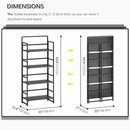 4NM No Assembly Foldable Bookshelf, 4-Shelf Collapsible Bookcase Storage for Small Spaces, 54" H, All Black by CozyNest Decor