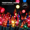 150LIGHTS Multi Extra-Bright with End Connectors Christmas Decorative Lights 9.72m UL Certified Mini String Light Set Waterproof for Home Garden Holiday Christmas Tree Party Patio Wedding by CozyNest Decor