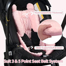 3in1 Reversible Carseat Head Body Support Newborn,3D Minnky Infant Car Seat Insert,Extra Soft Breathable Baby Car Seat Pillow Cushion Boys Girls,fit Stroller,Bouncer,Swing(Pink) by TinyTreasures Baby Boutique