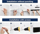Dmore magnetic knife holder for wall—with 4 hooks, No Drilling 23 Inch black knife magnetic strip, Powerful knife magnet rack, include Adhesive Tape and screws for Knives, Utensils, and Tools by CozyNest Decor