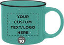 DISCOUNT PROMOS Custom Ceramic Campfire Coffee Mugs 13 oz. Set of 10, Personalized Bulk Pack - Perfect for Tea, Espresso, Cappuccino, Hot Cocoa - Mint by TinyTreasures Baby Boutique