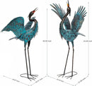 Natelf Garden Crane Sculptures & Statues, Blue Heron Decor Outdoor Large Bird Yard Art, Standing Metal Herons Lawn Ornaments for Home Patio Porch Backyard Decorations(Set of 2) by GreenHaven Gardens