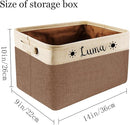 Generic Personalized Kids' Storage Box - Brown, Customizable, Soft & Durable Cotton & Linen, Foldable, 14x9x1 inches by CozyNest Decor