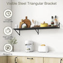 12 Inch Deep Floating Shelves, Black Floating Shelves 48W x 12D, Deep Wall Shelves Bracket Set of 2, Large Display Hanging Floating Shelf for Bathroom, Living Room, Wide Storage Wooden Wall Shelf by CozyNest Decor