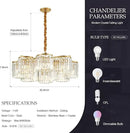 30.3“ Gold Semi Flush Mount Ceiling Light Fixtures, 8-Light Gold Modern Crystal Chandelier Height Adjustable Pendant Lighting for Bedroom Entryway Hallway Kitchen Island Living Room Foyer by CozyNest Decor