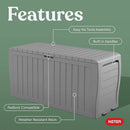 Keter Marvel Plus 71 Gallon Resin Deck Box-Organization and Storage for Patio Furniture Outdoor Cushions, Throw Pillows, Garden Tools and Pool Floats, Light Grey by GreenHaven Gardens