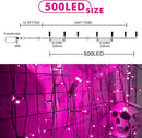 weillsnow Pink Halloween Lights Outdoor, 164 FT 500 LED String Lights Plug in, 8 Modes Waterproof Fairy Lights for Valentines Day, Halloween, Party, Wedding, Bedroom, Garden Decorations by GreenHaven Gardens