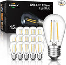 BRIMAX 2w S14 Led Edison Light Bulbs Outdoor 11w Incandescent Filament Bulb Replacement 2700K Bright Warm White Dimmable, E26 Base Durable Led Bulb for Outdoor Patio String Light,15pack by GreenHaven Gardens