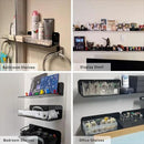 OAPRIRE Black Acrylic Floating Shelves Set of 2 - Damage Free Expand Wall Space - 12 Inch Wall Shelves with Strong Adhesive for Bathroom, Bedroom, etc by CozyNest Decor
