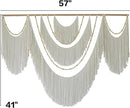 Flber Large Macrame Wall Hanging – Boho Yarn Art Garland with Tassels and Beads, Handmade Rope Decor for Nursery, Party, Wedding, Bedroom, Fireplace Mantel, or Photo Backdrop 57" W x 41" L by CozyNest Decor