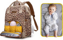 Wrangler Leopard Print Backpack Multifunction Baby Travel Bag with Changing Pad, Stroller Straps and Pacifier Case WG2204-91103LP-BR by TinyTreasures Baby Boutique