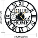 20inches/50cm Wall Clocks Roman Numeral Battery Powered No Ticking Silent Modern Unique Metal Wall ClocksSuitable Living Room Kitchen Bedroom Fireplace Office Farmhouse by CozyNest Decor