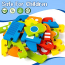 Wooden Vehicle Puzzles Toy Gift for 1, 2, 3 Years Old Boys Girls, Toddler Best Birthday Gift with 6 Vehicle Baby Montessori Color Shapes Learning Puzzles - Kids Educational Developmental Toys by TinyTreasures Baby Boutique