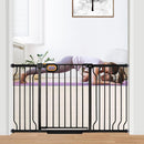 Gate for Baby Indoor 29-57'' Wide, Adjustable Safety Gate for Stairs No Drilling Baby Gate with Door Pet Pressure Mount Gate for Kids Dogs Extension Kit Stairway Doorway Black (30.5'' Tall) by TinyTreasures Baby Boutique
