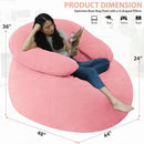 HABUTWAY Bean Bag Chair with U-Shaped Pillow for Adult and Kids Big BeanBag Chair with Filling Ultra Soft Teddy Fleece Couch Chair with Washable Cover for Living Room Bedroom, Light Pink & Light Pink by CozyNest Decor