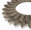Honiway Farmhouse Wall Decor Mirror 12 inch Sunburst Boho Wood Mirror Rustic Home Decor Room Decoration for Bedroom Living Room Weathered Grey by CozyNest Decor