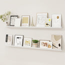 Picture Ledge Shelf, Solid Pine Wood Floating Shelves Set of 2, 48 Inches Nursery Book Shelves for Toys Storage, Kids Bookshelf Wall Mounted for Living Room Bedroom Decor Books Photo Frames, White by TinyTreasures Baby Boutique