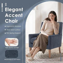 COLAMY Modern Wingback Living Room Chair Set of 2, Upholstered Fabric Accent Armchair, Single Sofa Chair with Lounge Seat and Wood Legs for Bedroom/Office/Reading Spaces, Blue by CozyNest Decor