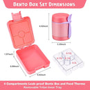 Bento Lunch Box Set With 10oz Soup Thermo, Leak-proof Lunch Containers with 4 Compartment, Kids Hot Thermo Food Jar/Insulation Lunch Bag, Food Containers for School（Solid） by TinyTreasures Baby Boutique