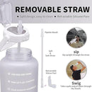 64oz,100oz,128oz Large Motivational Water Bottle with Time Marker, Leakproof & BPA Free Half Gallon Big Water Bottle with Straw Handle Tritan Frosted Water Jug for Gym,Fitness,Outdoor Sports by CozyNest Decor