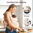 Momcozy Newborn Baby Carrier - Ergonomic, Cozy and Lightweight Carrier for 7-24lbs, Adjustable Neck Support with Sunshield, Breathable Airmesh Perfect for Summer Outing, Khaki by TinyTreasures Baby Boutique