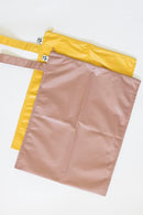 Tiny Twinkle Mess proof Waterproof Wet Dry Bag,2pk Reusable Wet Bags for Swimsuits&Baby Clothes,Leakproof Wet Bag,Waterproof Bag for Travel&Diaper bag,Wet Bags for Baby (Taupe, Dandelion) by TinyTreasures Baby Boutique