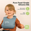 KeaBabies 2-Pack Silicone Baby Bibs for Eating - Sturdy Food-Grade Silicone Bibs for Babies Girl, Boy, Large Food Catcher, Clean & Put On Easily, Waterproof Toddler Feeding Essentials (Alps) by TinyTreasures Baby Boutique