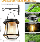 Solar Lanterns Outdoor Waterproof, Metal Hanging Solar Lights Outdoor with Hooks Wall Mount Kit, Solar Powered Lanterns for Garden Porch Patio Fence Decorative 4 Pack (Warm Light) by GreenHaven Gardens