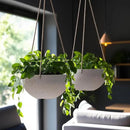 LA Jolie Muse Hanging Planters for Indoor Plants - Flower Pots Outdoor 9.84 inch Garden Planters and Pots,Speckled White Set of 2 by GreenHaven Gardens
