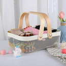 Metal Mesh Steel Basket, Storage Organizer Basket Garden Harvest Basket Multi-functional Kitchen Fruit Baskets Bin with Wooden Handle for Bathroom Picnic Shopping Decor Cabinet Home, White by GreenHaven Gardens