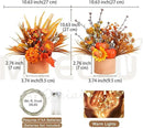 Thanksgiving Centerpiece Fall Table Flower - 2 Pack Lighted Realistic Artificial Table Plant with Western Modern Boho Rustic Aesthetic Bouquet Fall Decor Gift for Home Farmhouse by CozyNest Decor