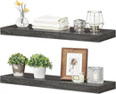 HOOBRO Floating Shelves for Wall, Wall Mounted Shelf Set of 2, 23.6" Hanging Shelf with Invisible Brackets, for Wall in Bathroom, Bedroom, Toilet, Kitchen, Living Room, Office, Charcoal Gray BC60BJ01 by CozyNest Decor