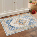 Lahome Boho Small Entryway Rug - 2x3 Non-Slip Washable Rugs for Kitchen Oriental Throw Ultra-Thin Area Rugs for Bedroom Accent Distressed Blue Floor Doormat Carpet for Bathroom Laundry Living Room by TinyTreasures Baby Boutique