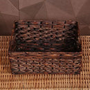 Rectangular Woven Water Hyacinth Basket,Dark Storage Basket With Inside Handle Shelves Kitchen Office Desk (Small) by GreenHaven Gardens