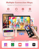 Kids Karaoke Machine for Girls, Kids Toys Gifts for Age 3-12+, Portable Bluetooth Speaker with 2 Wireless Microphones, Toddler Singing Karaoke for Birthday, Family, Home Party (Pink) by TinyTreasures Baby Boutique