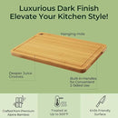 4-Pcs Natural Wood Cutting Board Set Kitchen Tools with Juice Groove, Wooden Chopping Board for Meat, Fruit, Vegetables & Cheese (Pre Oiled, Natural) by CozyNest Decor