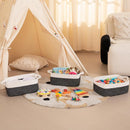 OIAHOMY 3 Pack Storage Baskets for Organizing, Woven Cotton Rope Basket for Shelves, Closet Organizer Bins with Handles, Rectangle Toy Organization, 13.78''×9.84''×5.5'', Black & White by TinyTreasures Baby Boutique