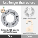 Pro Goleem Baby Closet Dividers Gray Baby Closet Organizer for Nursery Baby Clothes Size Age Dividers Fits 1.5" Rod 6 PCS by TinyTreasures Baby Boutique